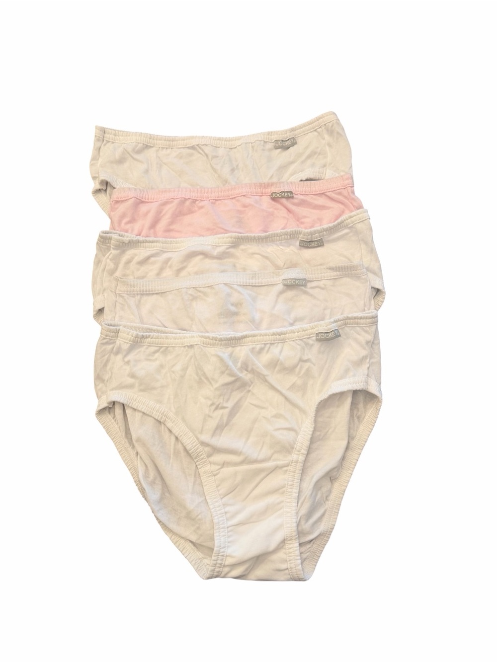 Jockey Women's Briefs Elance French Cut 5 Pack White Pink Size 5 Small Cotton